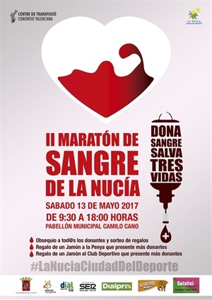 El sábado 13 de mayo los nucieros tienen una cita solidaria con el II Maratón de Sangre, de 9,30 a 18 horas en el Pabellón Municipal Camilo Cano