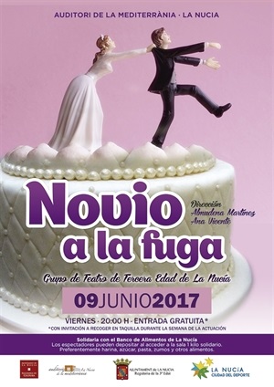 Este viernes 9 de junio a partir de las 20 horas se estrenará la obra de Teatro gratuita "Novia a la fuga" en l'Auditori
