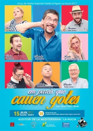 Cartel del Teatre dels Majorals 2017 "Em pareix que cauen gotes"
