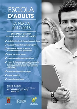 Cartel nuevos cursos de la Escuela Adultos