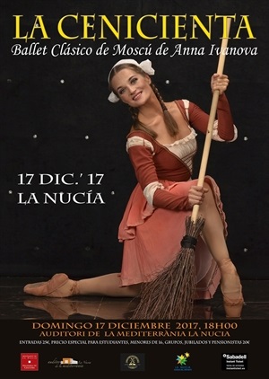 Cartel del ballet clásico  "La Cenicienta"  de este domingo