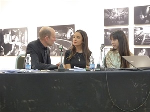 Fransesc Sempere, director de l'Auditori de la Mediterrània, Natasha DUbali y Celia Lloret