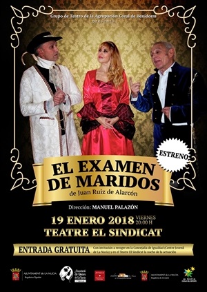 "Examen de Maridos" se interpretará el viernes 19 en el Teatro Local El Sindicat