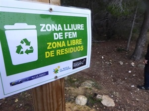 Al final de actividad se ha puesto un cartel de  “Zona libre de residuos”