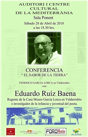 La conferencia sobre Federico García Lorca tendrá entrada libre y gratuita