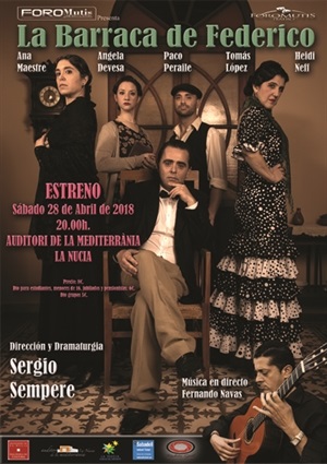 Cartel del estreno teatral de "La Barraca de Federico" en l'Auditori de La Nucía