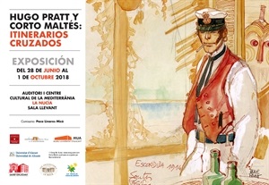 Cartel de la Exposición "Hugo Pratt y Coto Maltés: Itinerarios Cruzados"