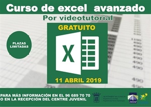 El curso de Excel Avanzado se impartirá mediante videotutoriales