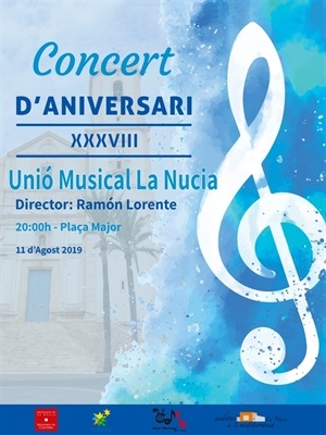 Cartel del concierto de la banda de la Unió Musical La Nucía
