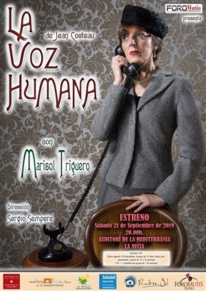 Cartel del estreno teatral de "La Voz Humana"