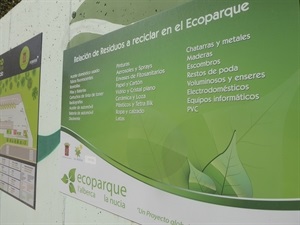 Listado de los productos que se pueden reciclar en el ecoparque de La Nucía