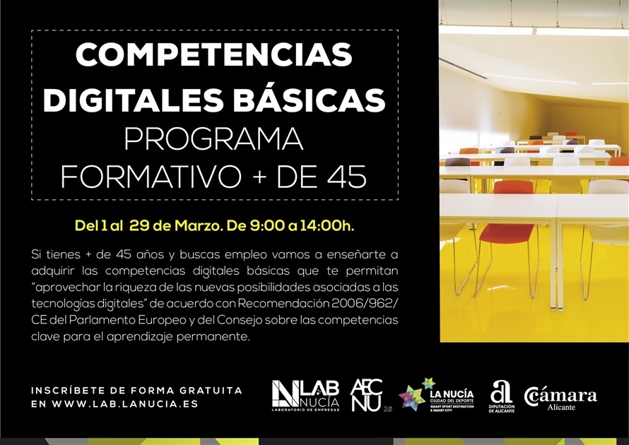 El curso de "Competencias Digitales" del Lab_Nucia se aplaza a marzo