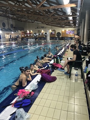 Las nadadoras entrenan a diario en la Piscina Camilo Cano