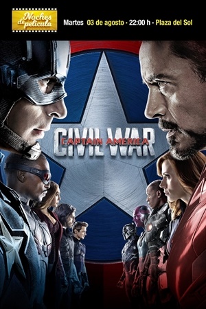 Esta noche se proyectará la película “Capitán América, Civil War”