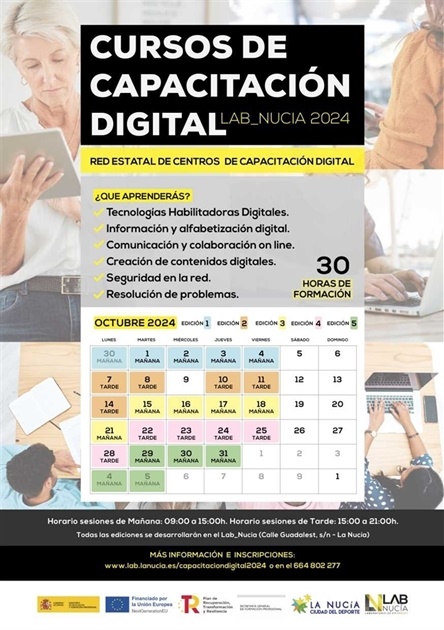 "Cursos gratuitos de Capacitación Digital" en el Lab_Nucia